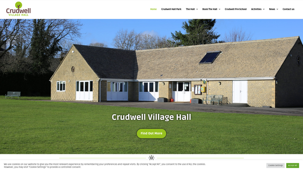 Screenshot of the The Crudwell Village Hall And Recreation Ground website