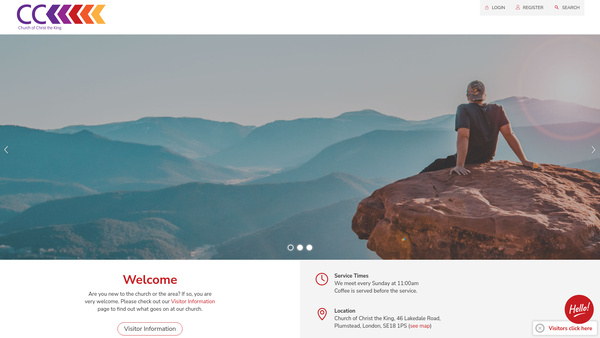 Screenshot of the Church Of Christ The King, South East London website