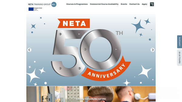 Screenshot of the Neta Training Trust website