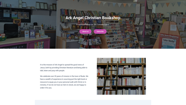 Screenshot of the The Ark Angel Trust website