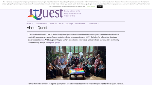 Screenshot of the Quest website