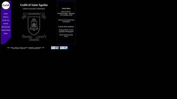 Screenshot of the Guild Of Saint Agatha website