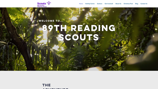 Screenshot of the 89th Reading (Milestone Wood) Scout Group website
