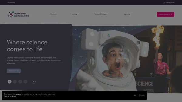 Screenshot of the Wonderseekers website
