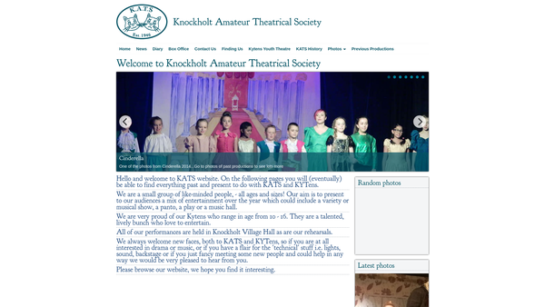 Screenshot of the Knockholt Amateur Theatrical Society (Kats) website