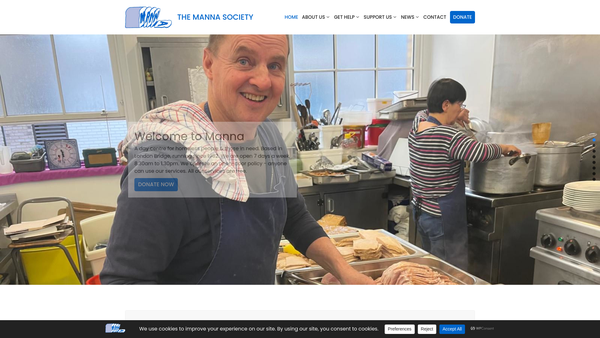 Screenshot of the Manna Society website