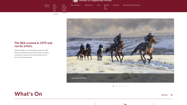 Screenshot of the Society Of Equestrian Artists website