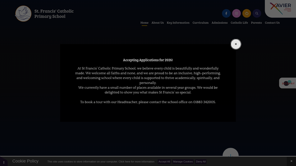 Screenshot of the St Francis' School Association website