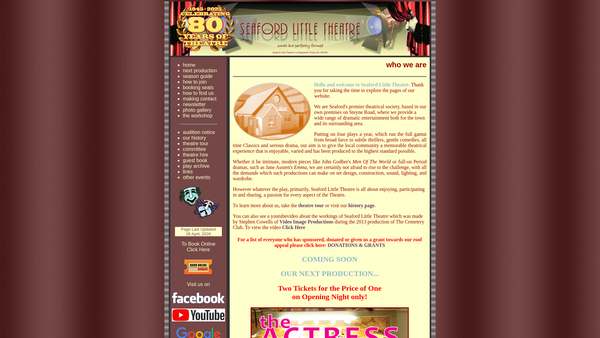 Screenshot of the The Seaford Dramatic Society website
