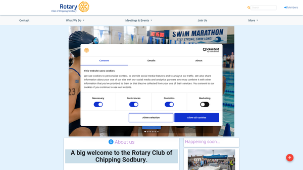 Screenshot of the Rotary Club Of Chipping Sodbury Trust Fund website