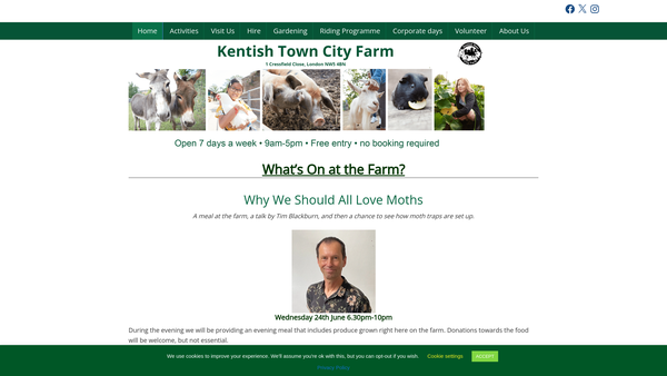 Screenshot of the Kentish Town City Farm Limited website