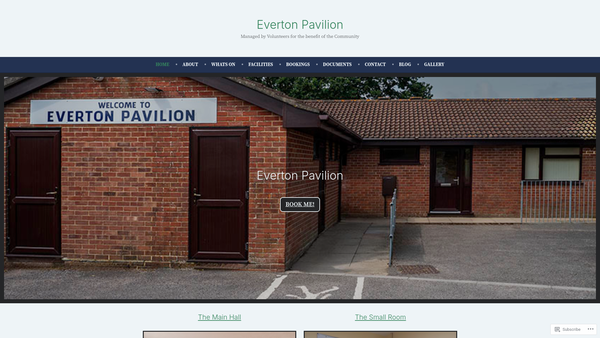 Screenshot of the Everton Sports And Community Pavilion website