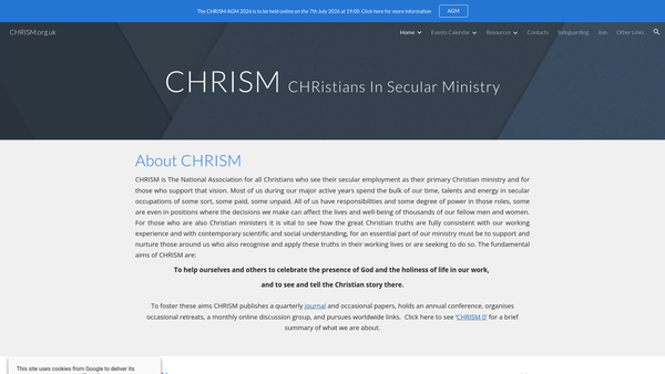 Screenshot of the Christians In Secular Employment Trust website