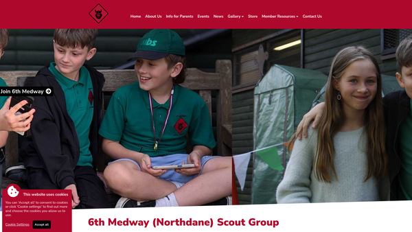 Screenshot of the 6th Medway Scout Group website