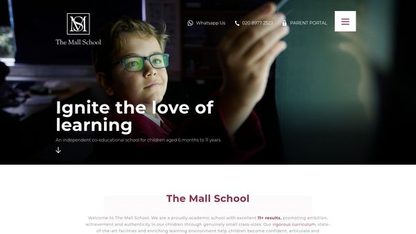Screenshot of the The Mall School Trust website