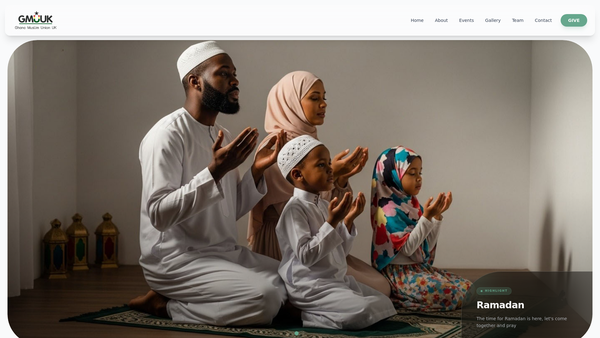 Screenshot of the Ghana Muslim Union website