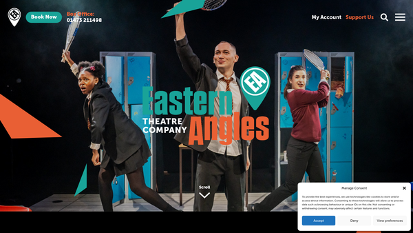 Screenshot of the Eastern Angles Theatre Company Limited website