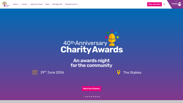 Screenshot of the Milton Keynes Community Foundation Limited website
