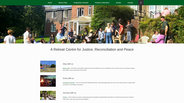 Screenshot of the Community For Reconciliation website