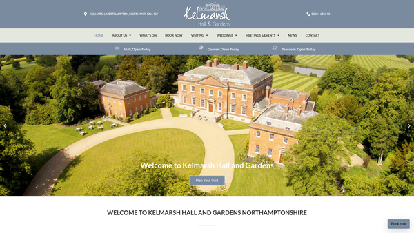 Screenshot of the The Kelmarsh Trust website