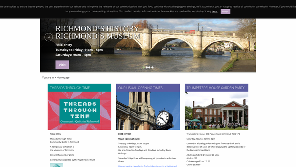 Screenshot of the The Museum Of Richmond website