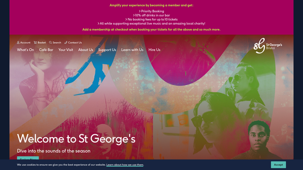 Screenshot of the St George's Bristol website