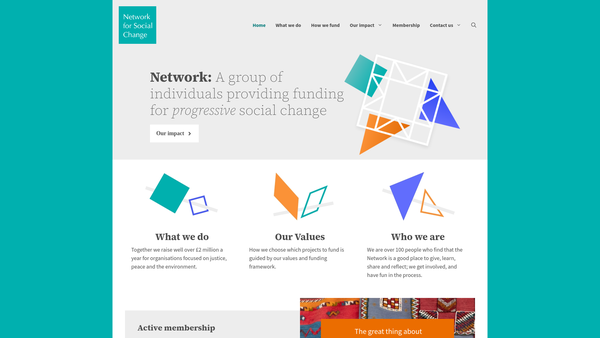 Screenshot of the Network For Social Change Charitable Trust website