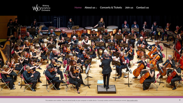 Screenshot of the Woking Symphony Orchestra website