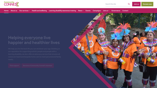 Screenshot of the Community Connex Ltd website