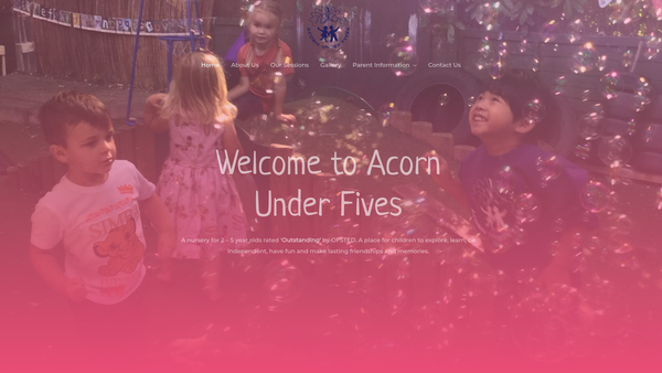 Screenshot of the Acorn Under Fives website