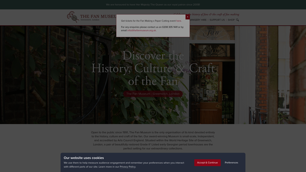 Screenshot of the The Fan Museum website