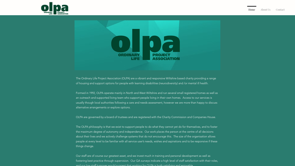 Screenshot of the Ordinary Life Project Association website