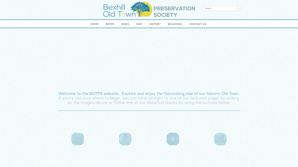 Screenshot of the Bexhill Old Town Preservation Society website