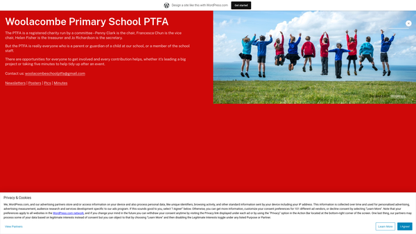 Screenshot of the Woolacombe Primary School Parents, Teachers And Friends Association website