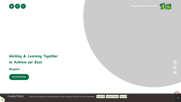 Screenshot of the Friends Of Mapledown School website