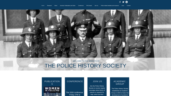 Screenshot of the The Police History Society website