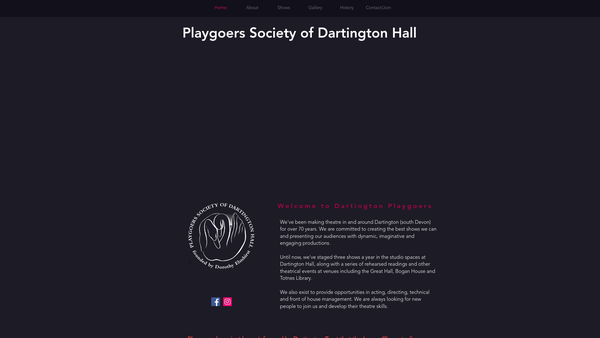 Screenshot of the The Playgoers Society Of Dartington Hall website