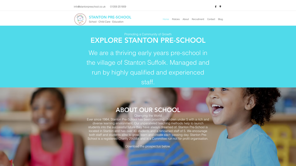 Screenshot of the Stanton Parents And Under Fives website
