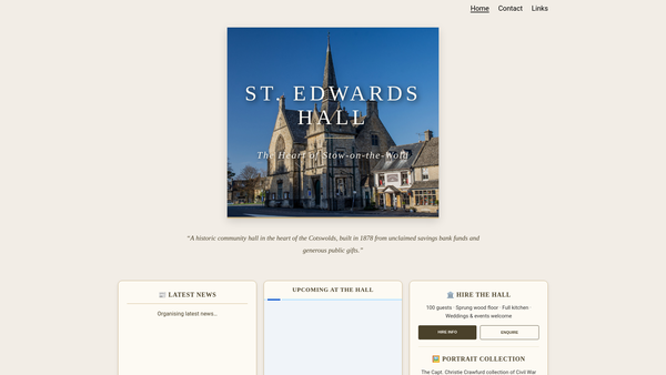 Screenshot of the St Edward's Hall website