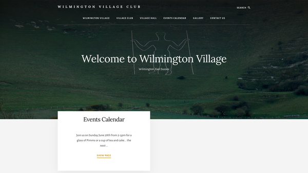 Screenshot of the The Wilmington Village Club website