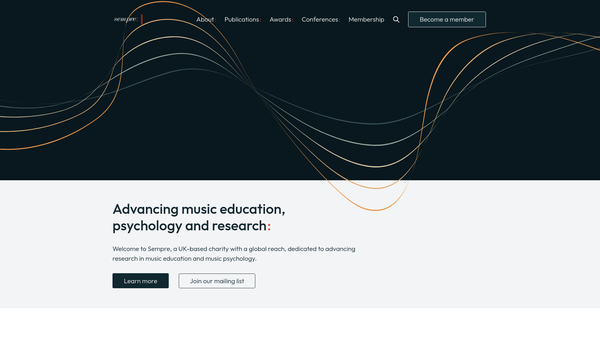 Screenshot of the Society For Education, Music And Psychology Research website