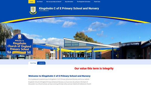 Screenshot of the Friends Of Kingsholm Church Of England Primary School website