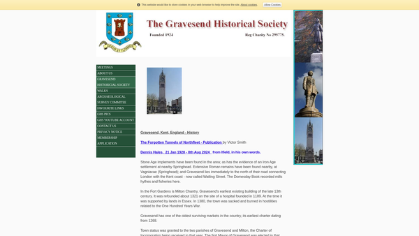 Screenshot of the The Gravesend Historical Society website