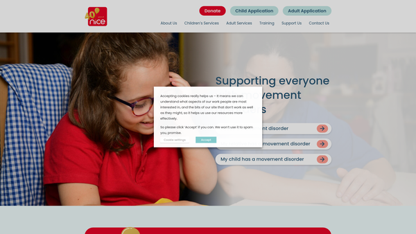 Screenshot of the Foundation For Conductive Education website