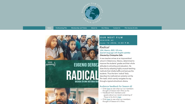 Screenshot of the Richmond Film Society website