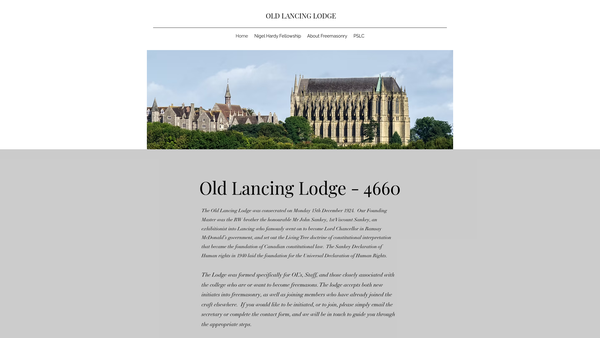 Screenshot of the The Old Lancing Lodge Benevolent Fund website