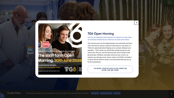 Screenshot of the Torquay Grammar School For Girls Trust Fund website
