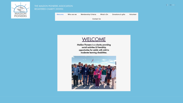 Screenshot of the The Maldon Pioneers Association website