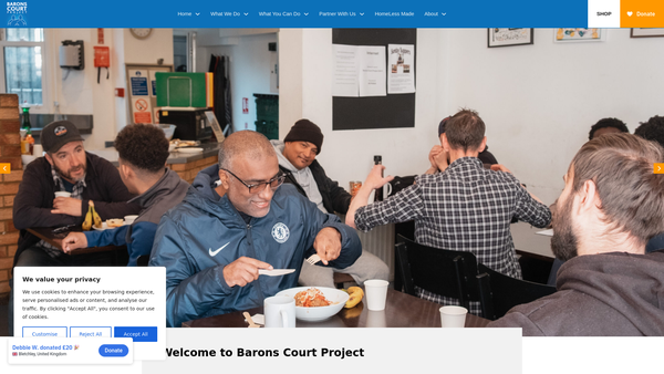 Screenshot of the Barons Court Project website