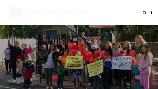 Screenshot of the St Gregory's (Ealing) Parent Teacher Association website